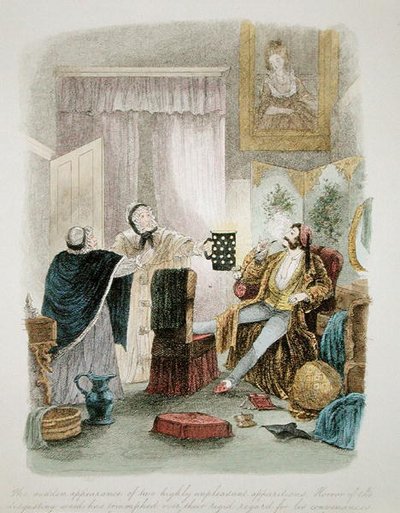 Illustration from Visitation of a London Exquisite to his Maiden Aunts in the Country, published 1859 by Theo Theo